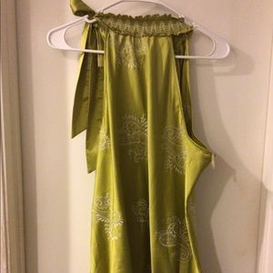 Heart soul limegreen sleeveless embroidery design